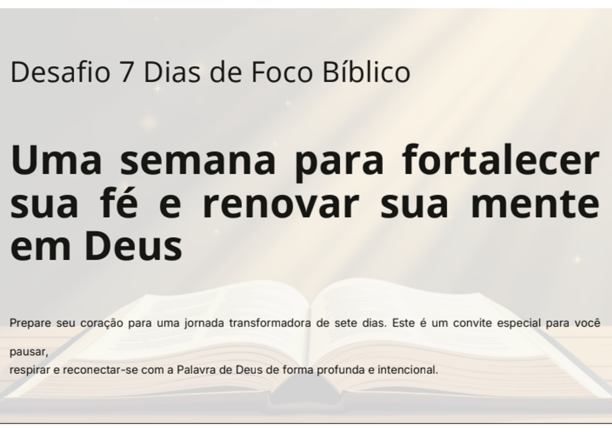 Desafio 7 Dias de Foco Bíblico